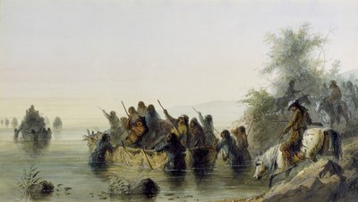 Bull Boating, 1858-60 by Alfred Jacob Miller